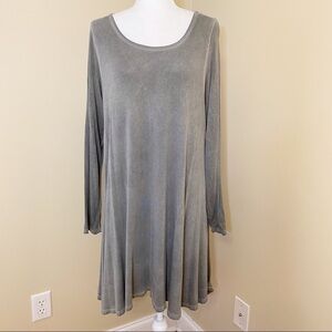 Avanti Gray Knit Long Sleeve Dress - Large